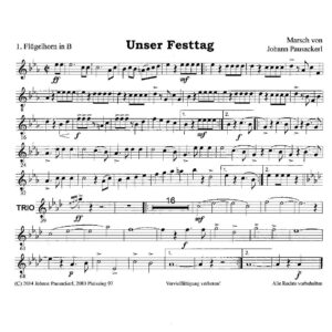 Unser Festtag - Notenbeispiel 1.- Flügelhorn