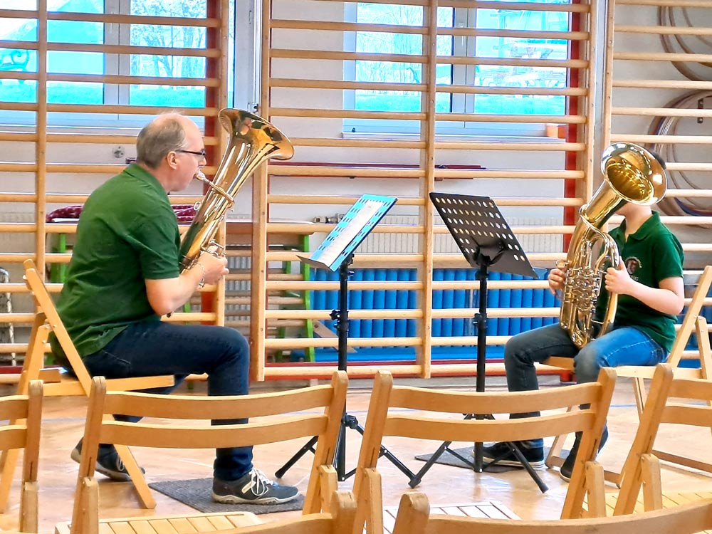 Tenorhorn-Schüler Konrad und ich beim Bewerb "Musik in kleinen Gruppen"